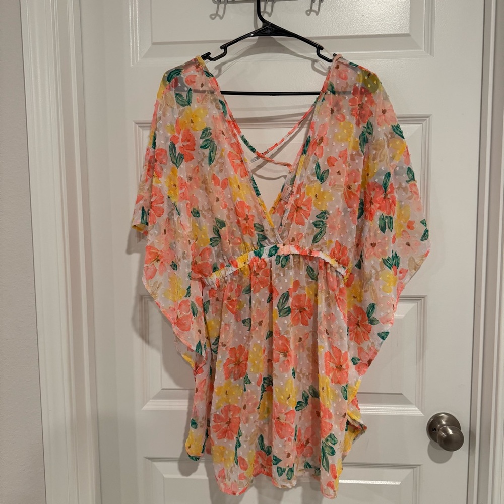 Floral Sheer Swim Cover-Up